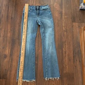 Judy Blue Distressed Hem Flare Jeans